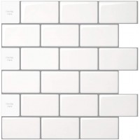 White Peel And Stick Tile Backsplash,3d Self Adhesive Stick On Brick Wall Tiles Kitchen Bathroom Tiles